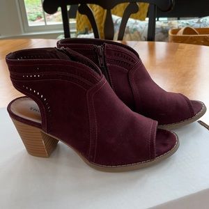 Burgundy Sonoma open toed bootie